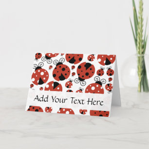 Pattern of Ladybugs, Cute Ladybugs, Red Ladybugs Karte