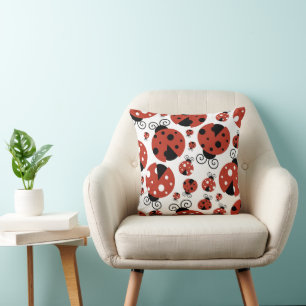 Pattern of Ladybugs, Cute Ladybugs, Red Ladybugs Kissen