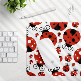 Pattern of Ladybugs, Cute Ladybugs, Red Ladybugs Mousepad