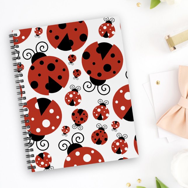 Pattern of Ladybugs, Cute Ladybugs, Red Ladybugs Notizblock (Von Creator hochgeladen)