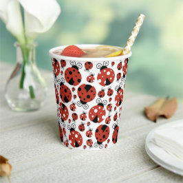 Pattern of Ladybugs, Cute Ladybugs, Red Ladybugs Pappbecher