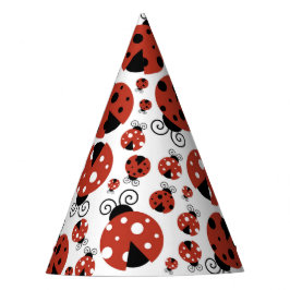 Pattern of Ladybugs, Cute Ladybugs, Red Ladybugs Partyhütchen