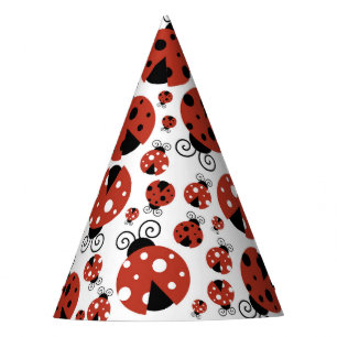 Pattern of Ladybugs, Cute Ladybugs, Red Ladybugs Partyhütchen