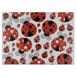 Pattern of Ladybugs, Cute Ladybugs, Red Ladybugs Schneidebrett