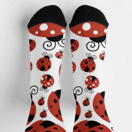 Pattern of Ladybugs, Cute Ladybugs, Red Ladybugs Socken