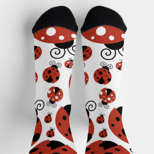 Pattern of Ladybugs, Cute Ladybugs, Red Ladybugs Socken