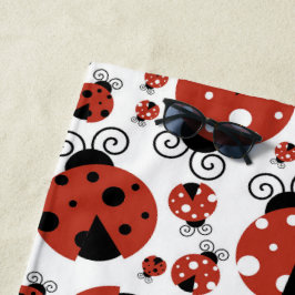 Pattern of Ladybugs, Cute Ladybugs, Red Ladybugs Strandtuch
