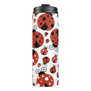 Pattern of Ladybugs, Cute Ladybugs, Red Ladybugs Thermosbecher