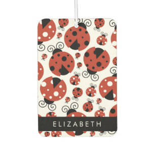 Pattern Of Ladybugs, Red Ladybugs, Your Name Autolufterfrischer