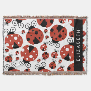 Pattern Of Ladybugs, Red Ladybugs, Your Name Decke