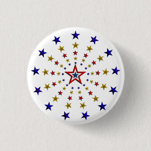 Pattern of Patriotic Stars Button