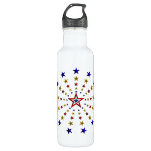 Pattern of Patriotic Stars Edelstahlflasche