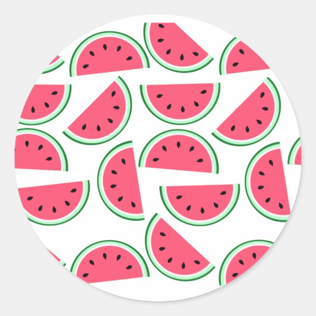 pattern of watermelon runder aufkleber (Vorderseite)