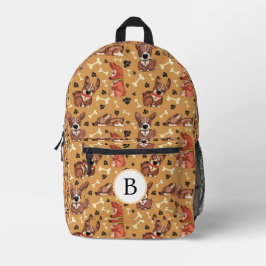 PATTERN-PATTERN-PALETTENDRUCKER UND HUNDENKNOCHEN BEDRUCKTER RUCKSACK