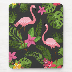 Pattern Pfauenrosa mit Blume Mousepad