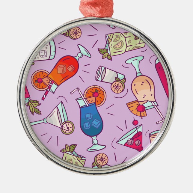 Pattern real cocktails and long drinks ornament aus metall (Vorne)