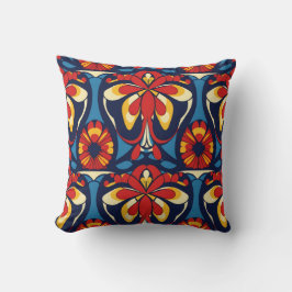 pattern red blue rose catholic  kissen