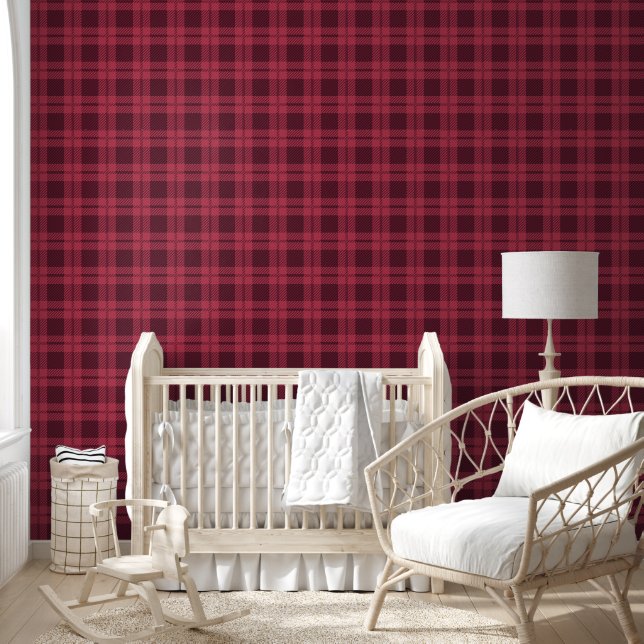 Pattern Red Kariert Karos Zimmerbüro Tapete (Kinder)
