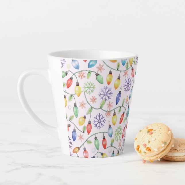 Pattern Retro Christmas Lights Milchtasse (Beispiel)