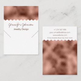 Pattern Rose Gold Foil Necklace Display Card Visitenkarte
