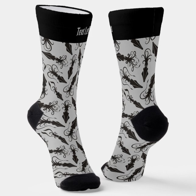 Pattern Socken für schwarze Tintenfische (Gewinkelt)