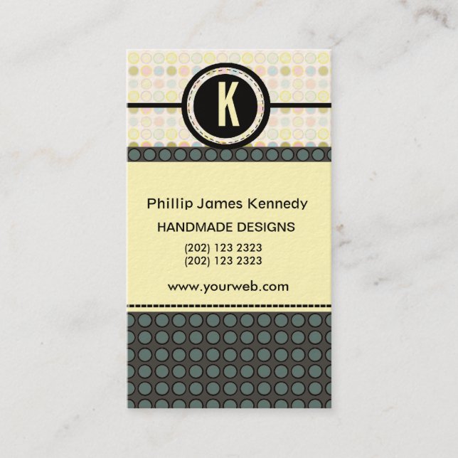 Pattern spielen Edgy Monogramm Ernennung Terminkarte (Vorderseite)