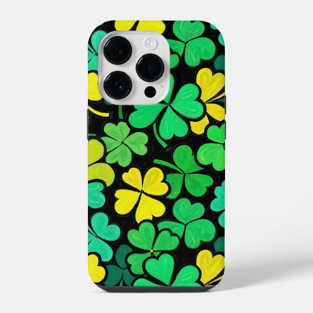 Pattern St. Patrick's Day Clovers  iPhone Hülle (Rückseite)