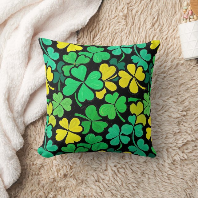 Pattern St. Patrick's Day Clovers Kissen (Decke)