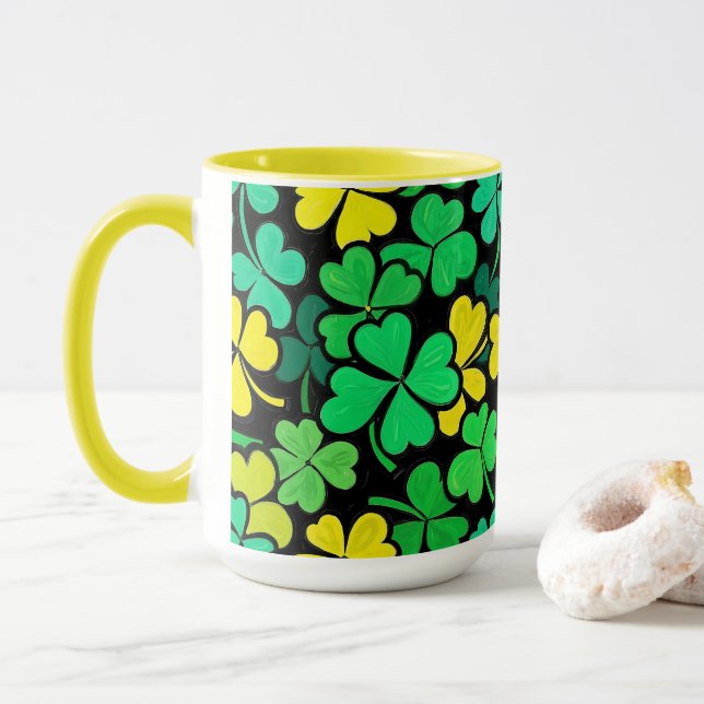 Pattern St. Patrick's Day Clovers Tasse (Mit Donut)
