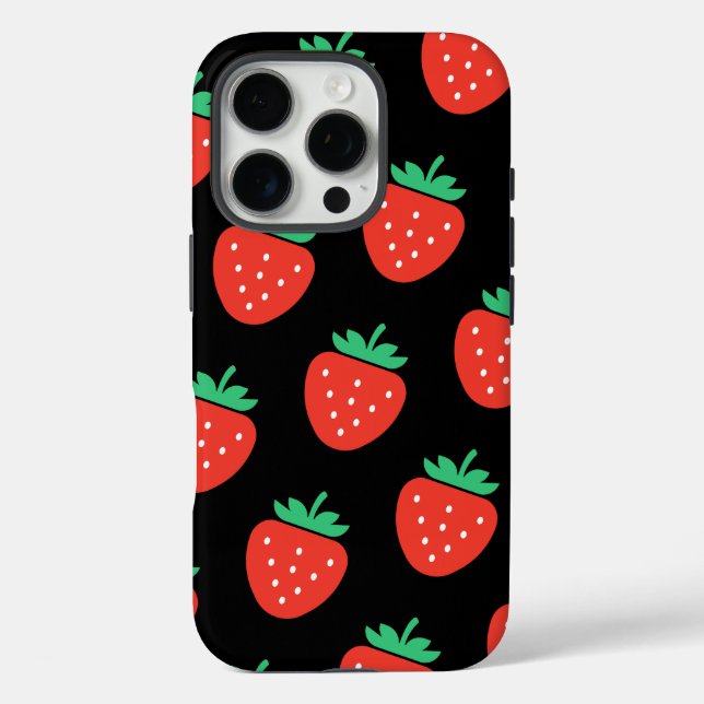 pattern strawberries Case-Mate iPhone hülle (Rückseite)