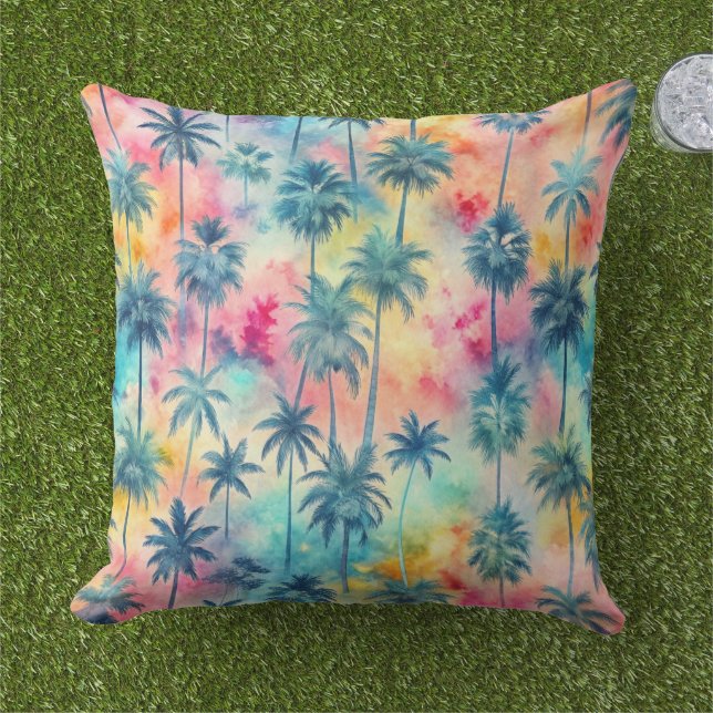 Pattern Tie Dye Palms  Kissen (Gras)