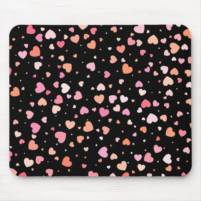 Pattern Valentine's 2023 Hintergrund mit Herz Mousepad (Vorne)