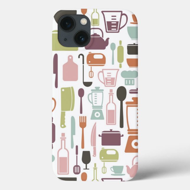 Pattern with colorful cooking icons Case-Mate iPhone hülle (Rückseite)