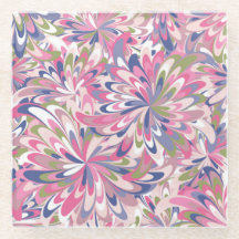 Pattern with fancy pink flowers