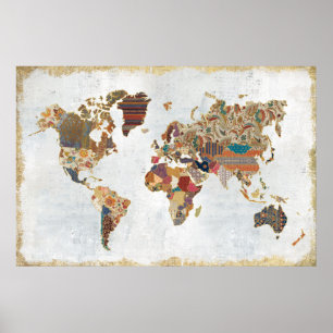 Pattern World Map Poster