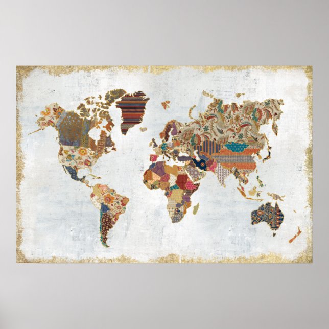 Pattern World Map Poster (Vorne)