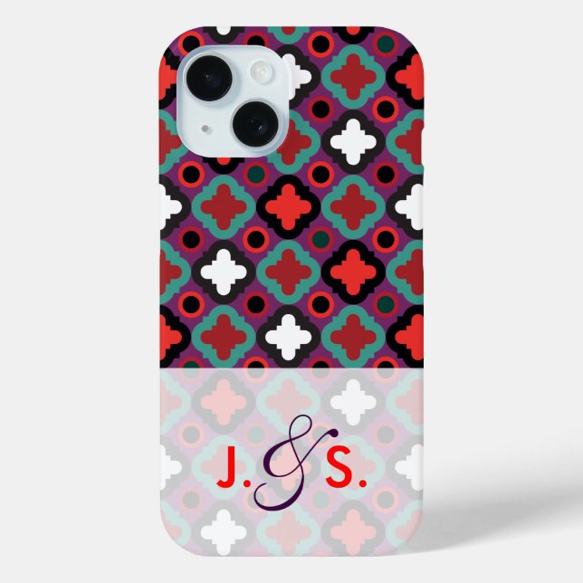 Pattern World Red Green Case-Mate iPhone Hülle (Rückseite)
