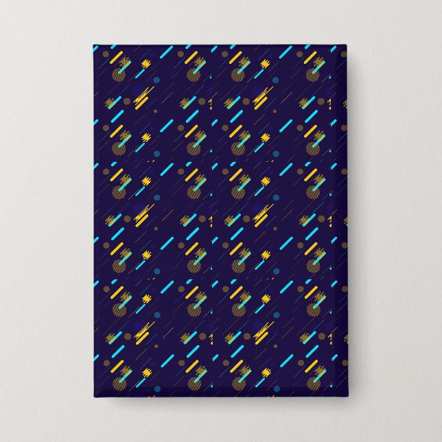 Patterned canvas and clock with a colorful  button (Vorderseite)