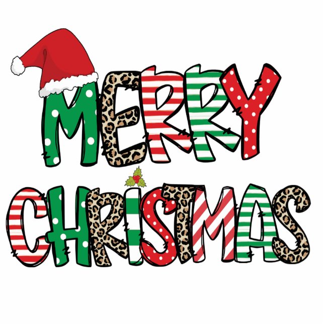 Patterned Christmas Cheer Freistehende Fotoskulptur (Vorne)