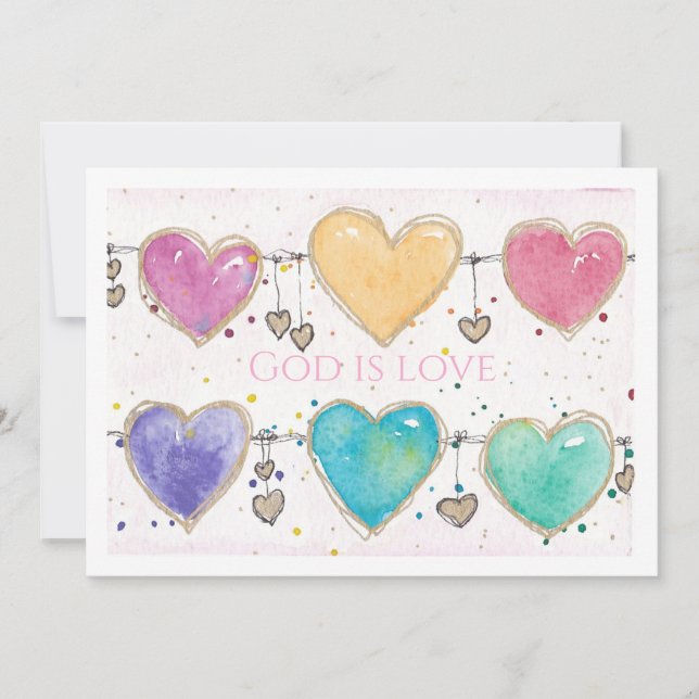 Patterned Hearts Valentine Notecard Invitation  Einladung (Vorderseite)