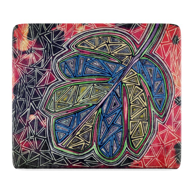 Patterned leaf schneidebrett (Vorderseite)