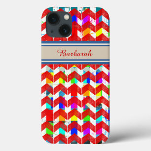 patterned red-chevron personalized Case-Mate iPhone hülle