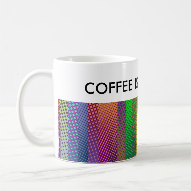 Patternfarbene Streifen + Ihre Ideen Tasse (Links)