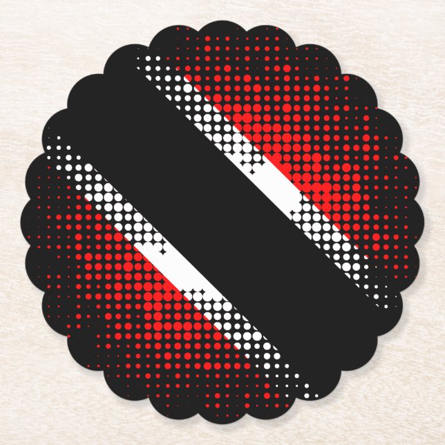 Patternflagge Trinidad und Tobago Dot Untersetzer (Vorderseite)