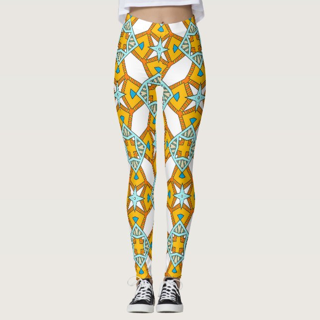 Patterngrün Leggings (Vorderseite)