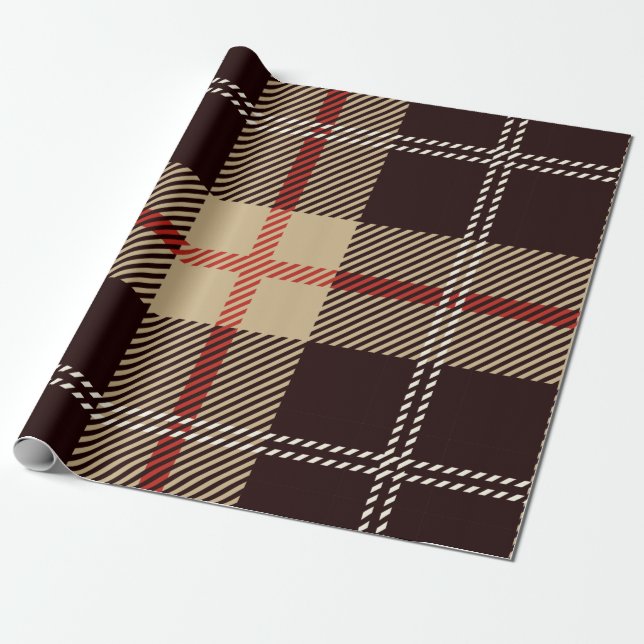 Patternl Stylish Scottish Geometric Vintag Geschenkpapier (Ungerollt)