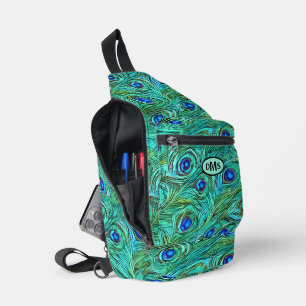Patternmonogramm der geschraubten Pfauenfederhalte Crossbody Bag