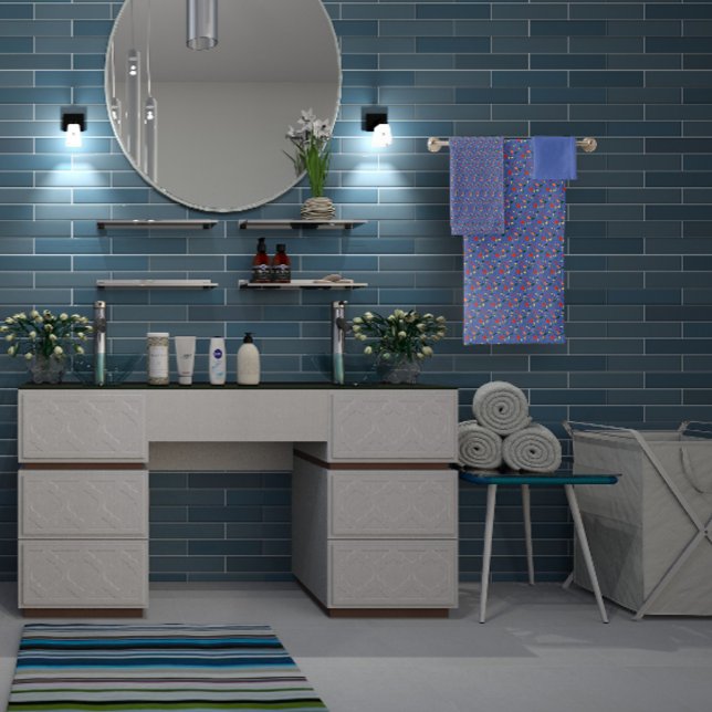 Patternrot-gelbe Mini-Wildblume Badhandtuch Set (Von Creator hochgeladen)