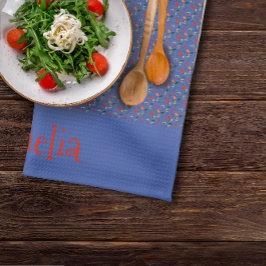 Patternrot-gelbe Mini-Wildblume Geschirrtuch