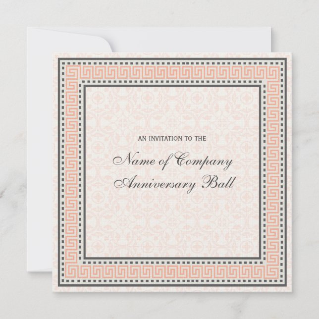 Patterns & Borders 1 Firmenjubiläum Ball Einladung (Vorderseite)